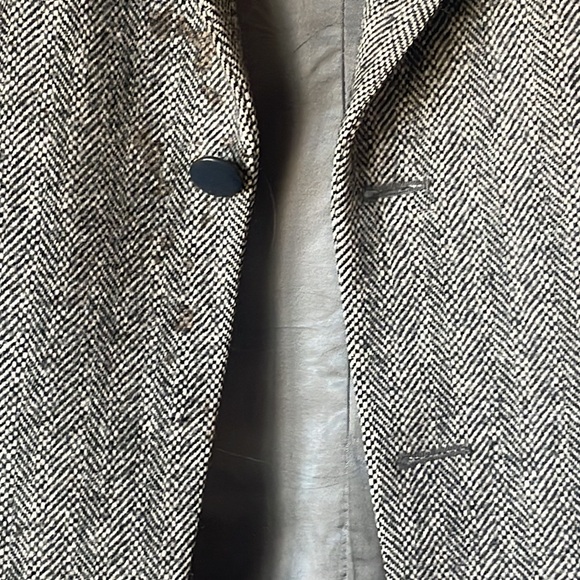 YVES SAINT LAURENT Jimmy Au’s VINTAGE Grey Herringbone Tweed Blazer Size 10 - Picture 5 of 16